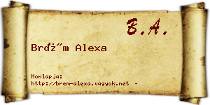 Brém Alexa névjegykártya